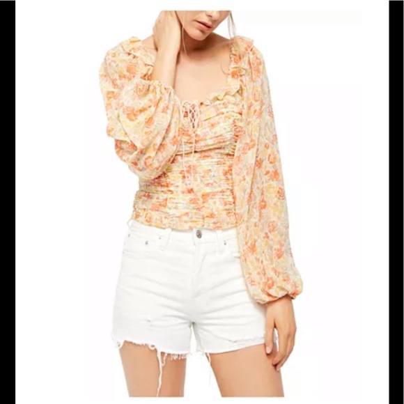 NWT Free People Mabel Printed Blouse - Picture 9 of 10
